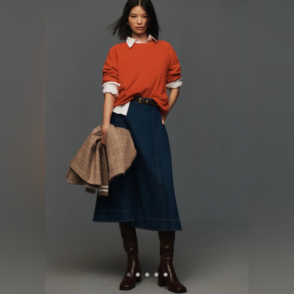 Reformation Delilah Denim Midi Skirt - NWT